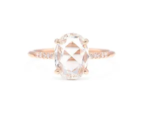 1.34-Carat Rose Cut Oval Diamond Ring