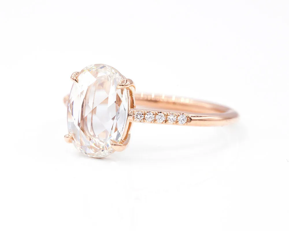 1.34-Carat Rose Cut Oval Diamond Ring