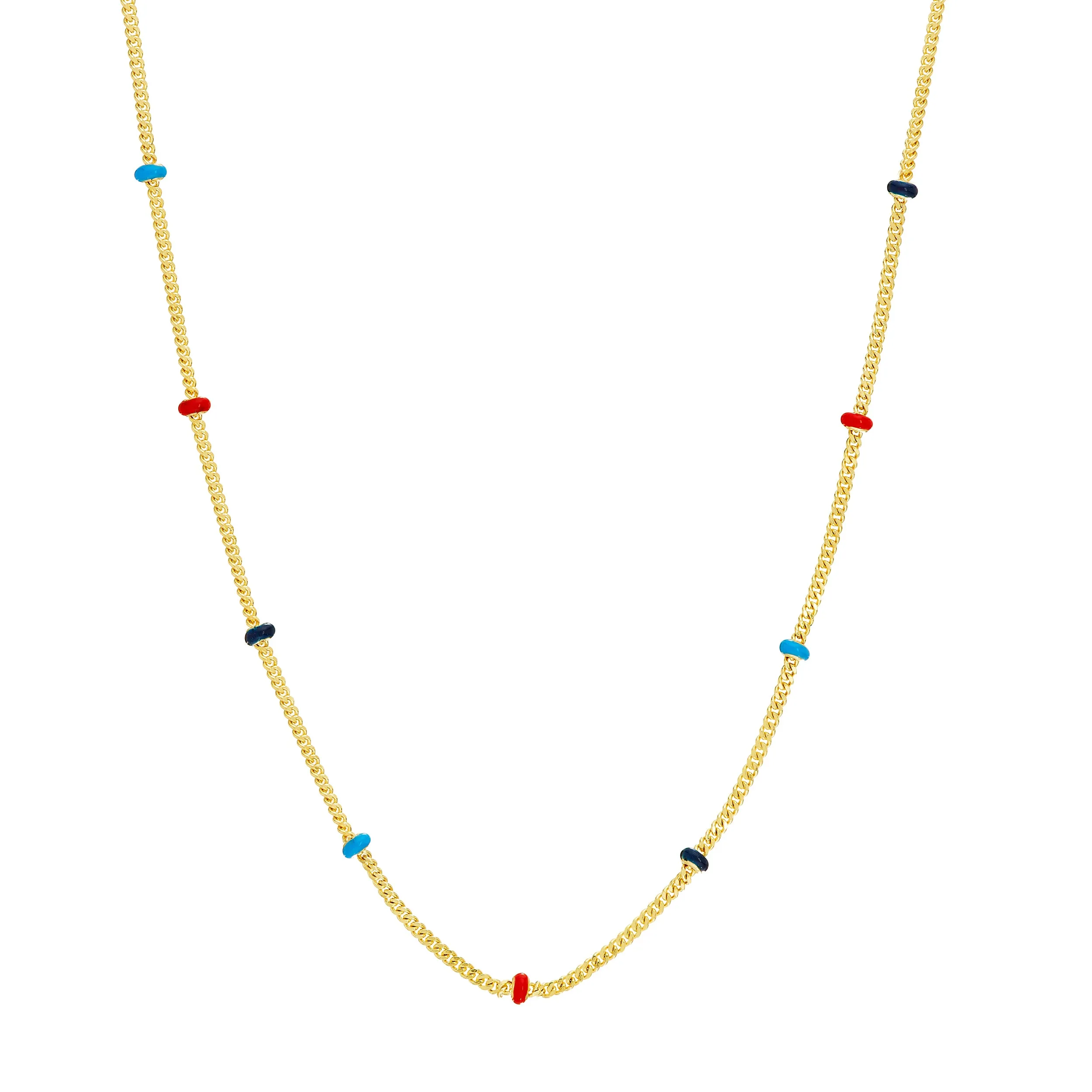 14K COLOR SATURN NECKLACE