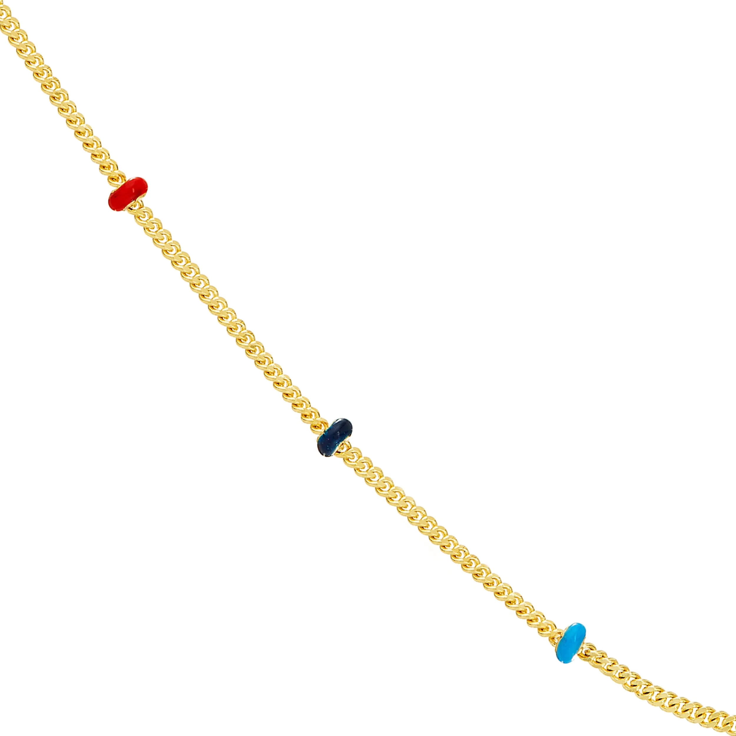 14K COLOR SATURN NECKLACE