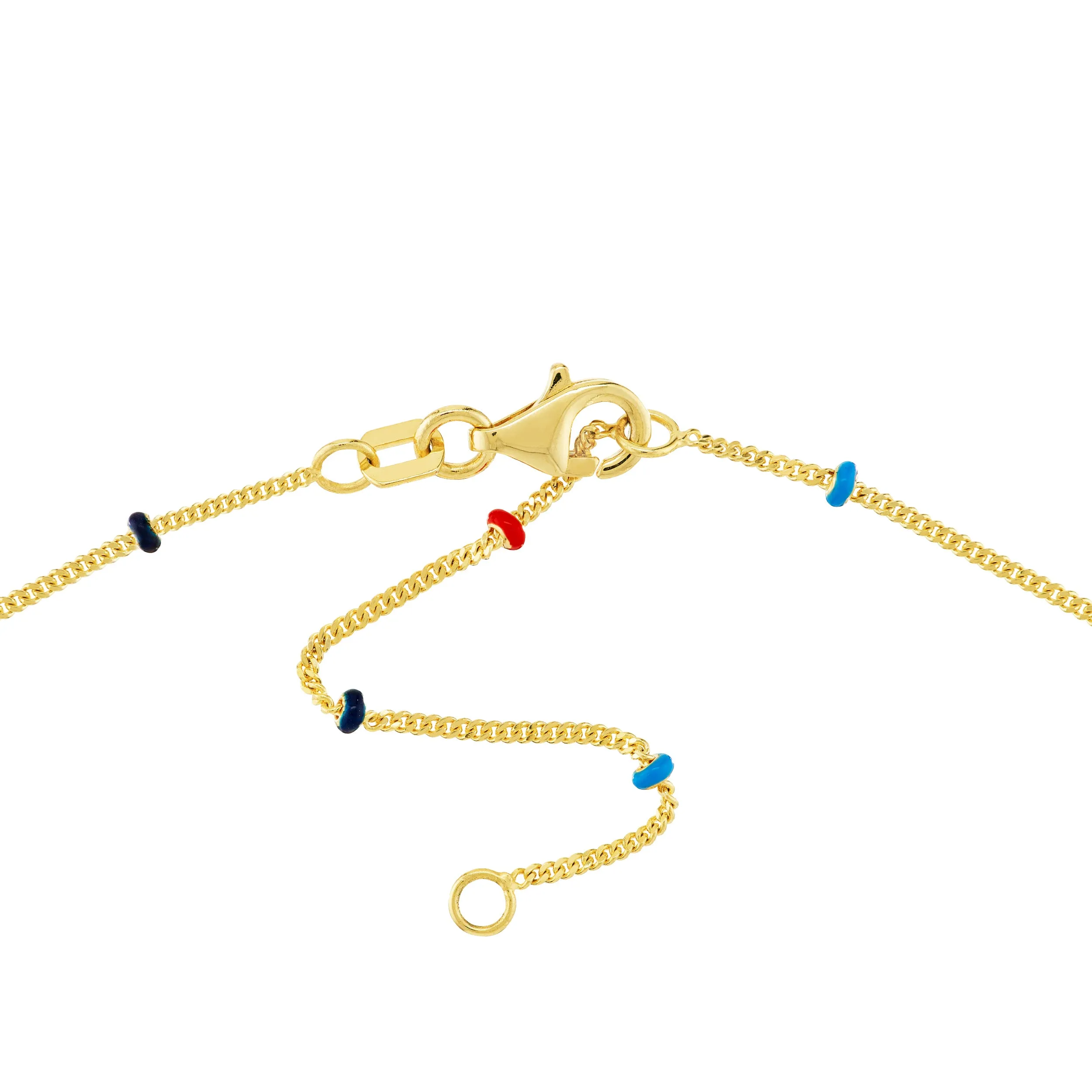 14K COLOR SATURN NECKLACE