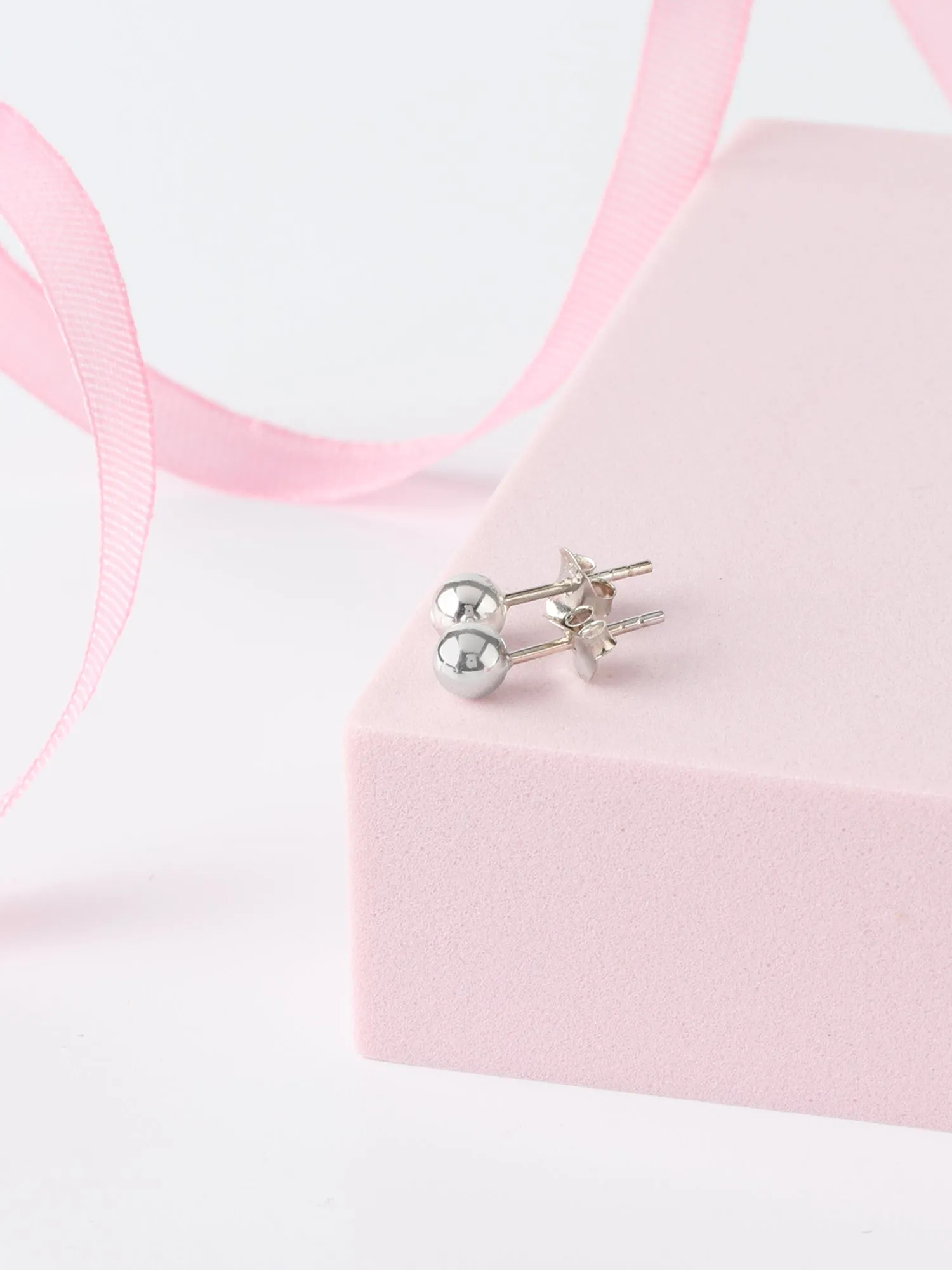 5 MM Silver Ball Stud Earrings