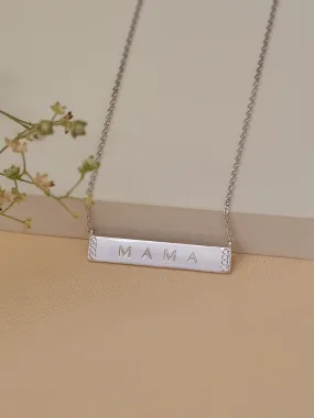 925 Sterling Silver Mama Pendant Necklace Gift For Mom