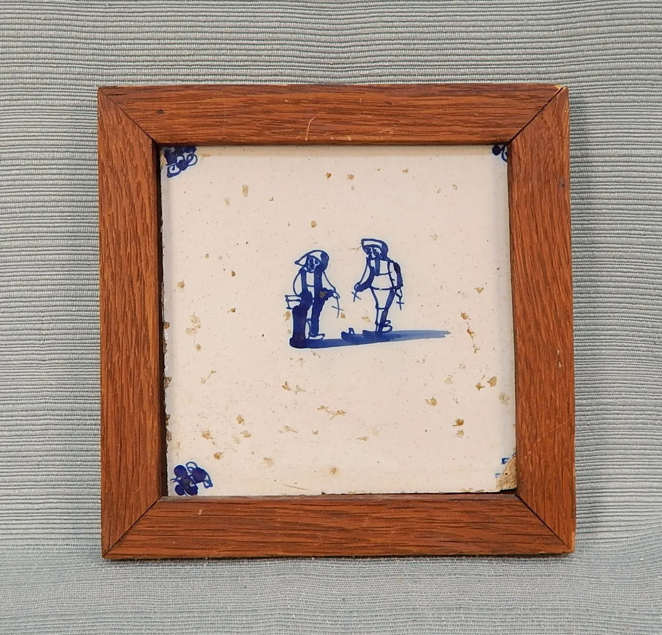 Antique Delft Children's Play Tile