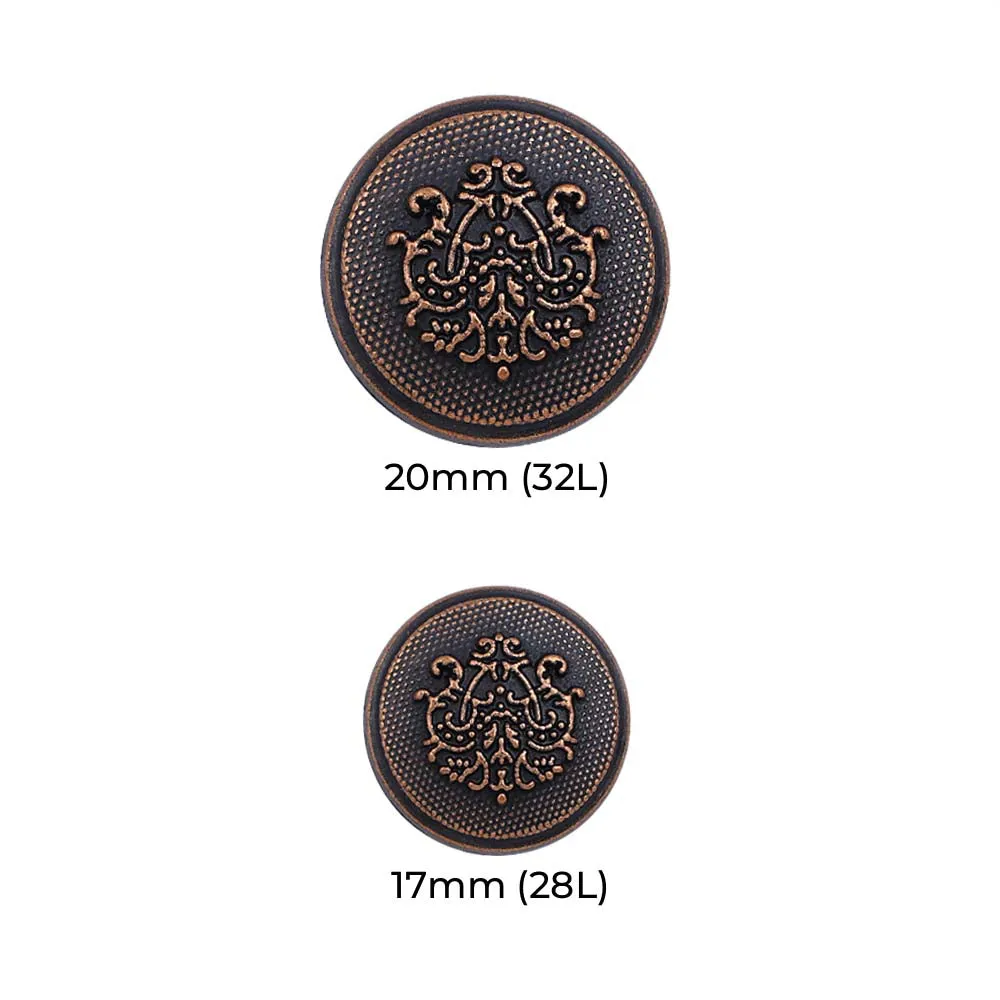 Antique Finish Royal Crest Metal Buttons for Coat/Suit/Sherwani