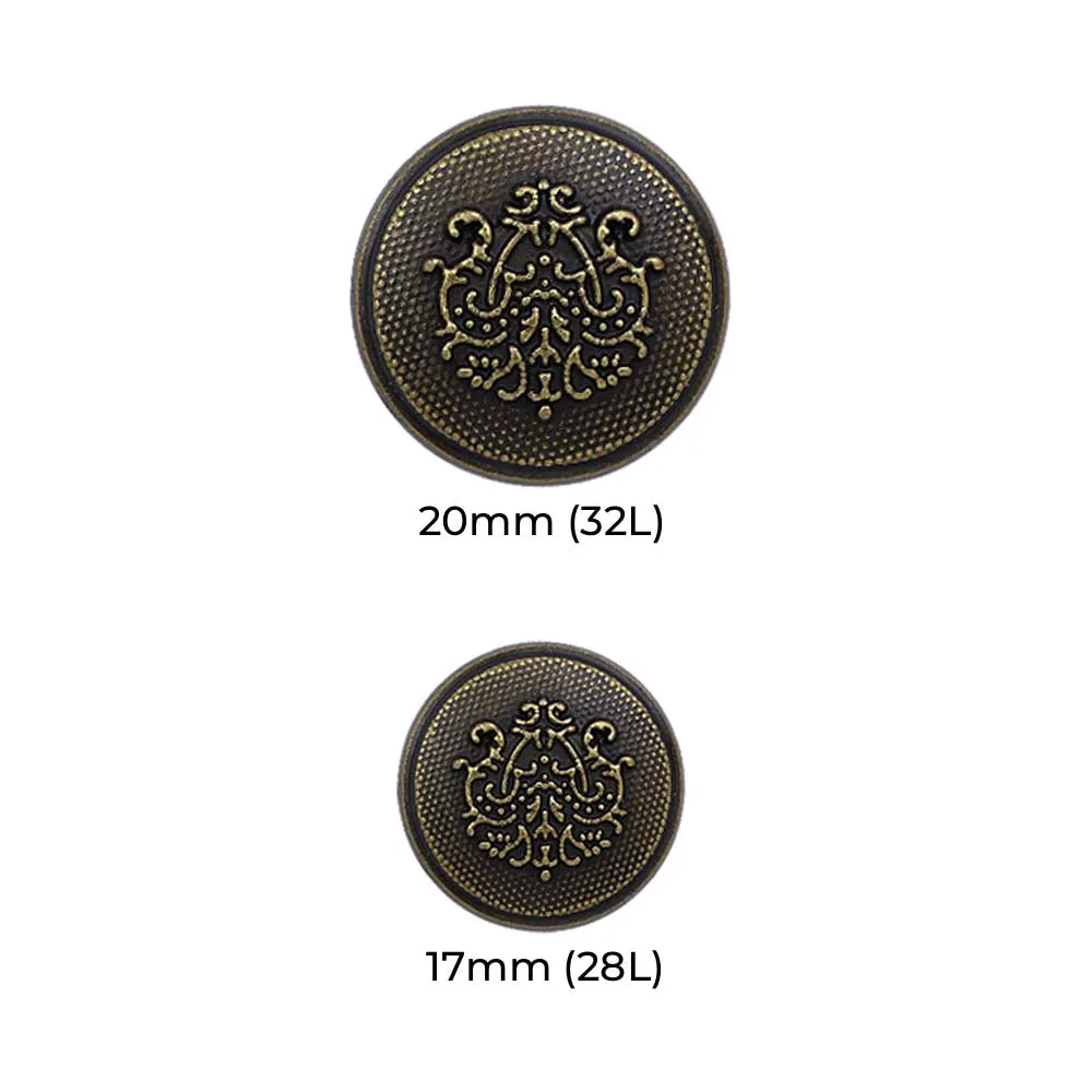 Antique Finish Royal Crest Metal Buttons for Coat/Suit/Sherwani