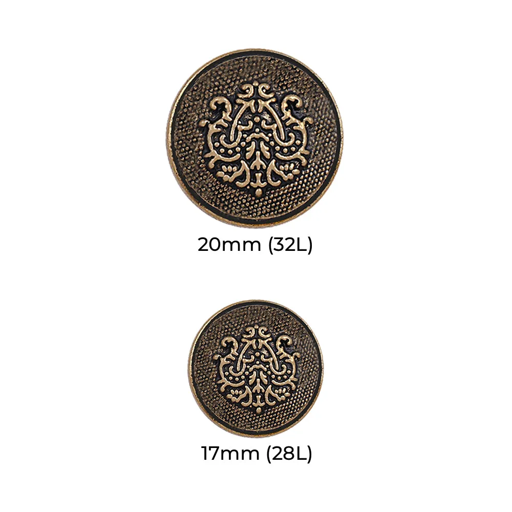 Antique Finish Royal Crest Metal Buttons for Coat/Suit/Sherwani