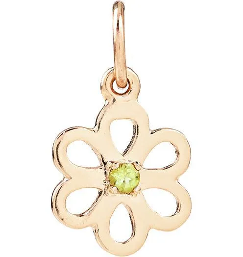 Birthstone Flower Charm With Peridot