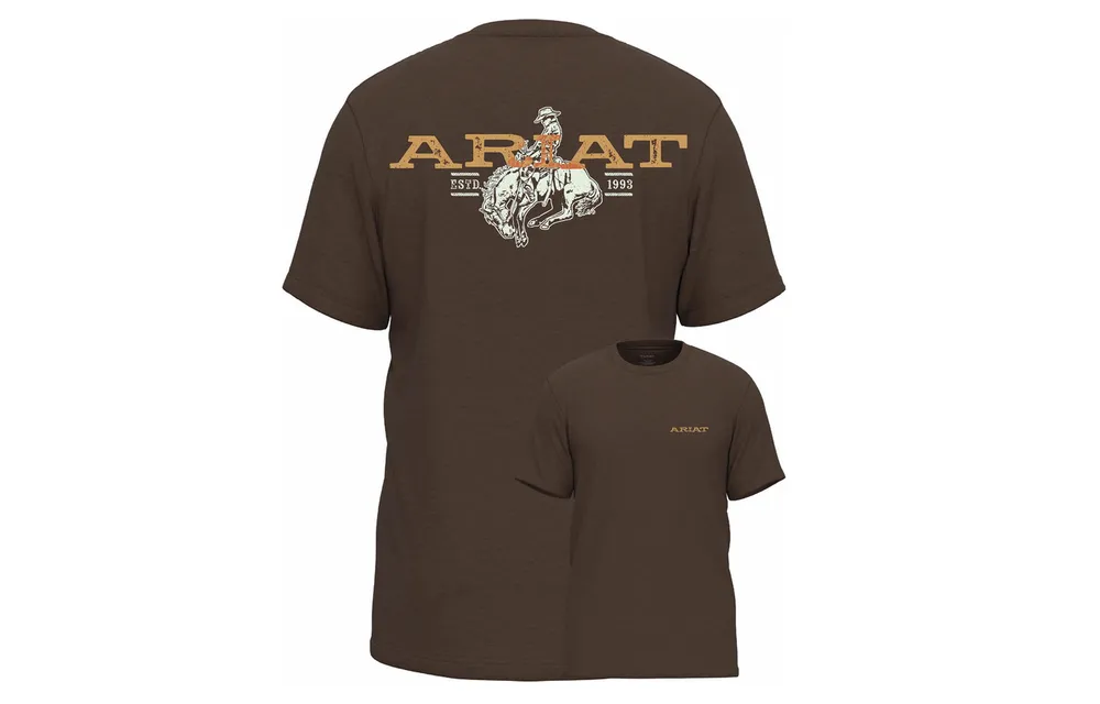 Boy's Ariat Bronc Buster T-Shirt Heather Brown