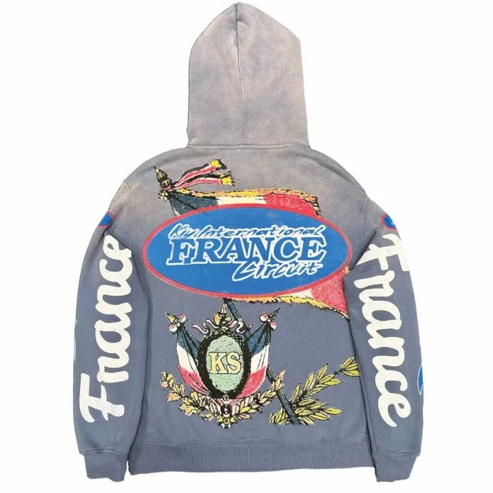 By Kiy Studios "France Circuit" Hoodie (Sun Faded Pacific)