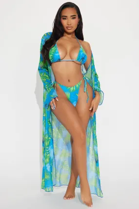 Cathy 3 Piece Bikini Set - Blue/combo