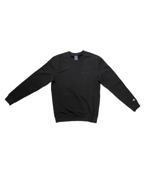 Champion Men's Crewneck Sweatshirt Legacy American Classics Heavy Brushed Cotton Small Logo 218536 KK002 NBK black