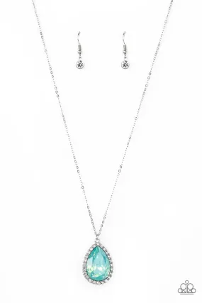 Come of Ageless Green Teardrop Gem Necklace - Paparazzi Accessories