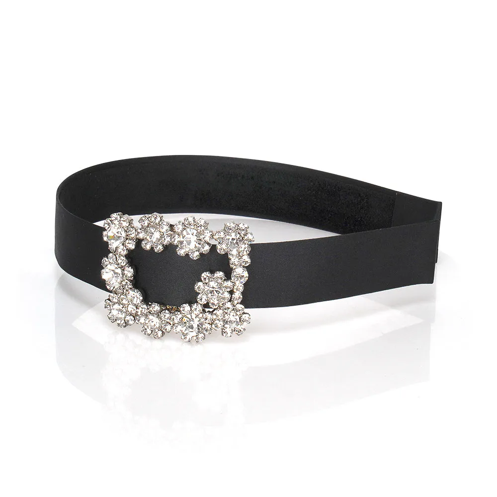 CRYSTAL FLOWER BUCKLE HAIRBAND