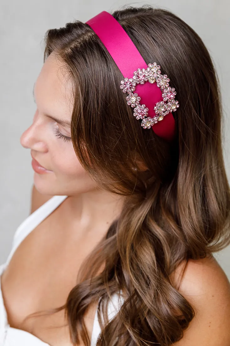 CRYSTAL FLOWER BUCKLE HAIRBAND