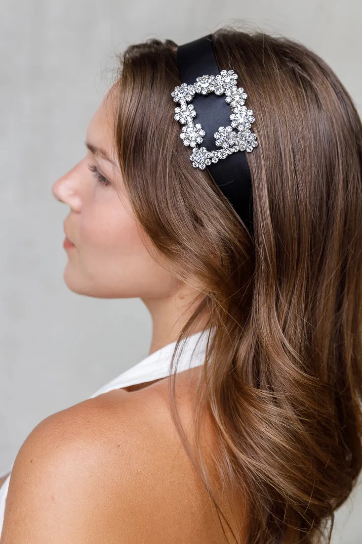 CRYSTAL FLOWER BUCKLE HAIRBAND