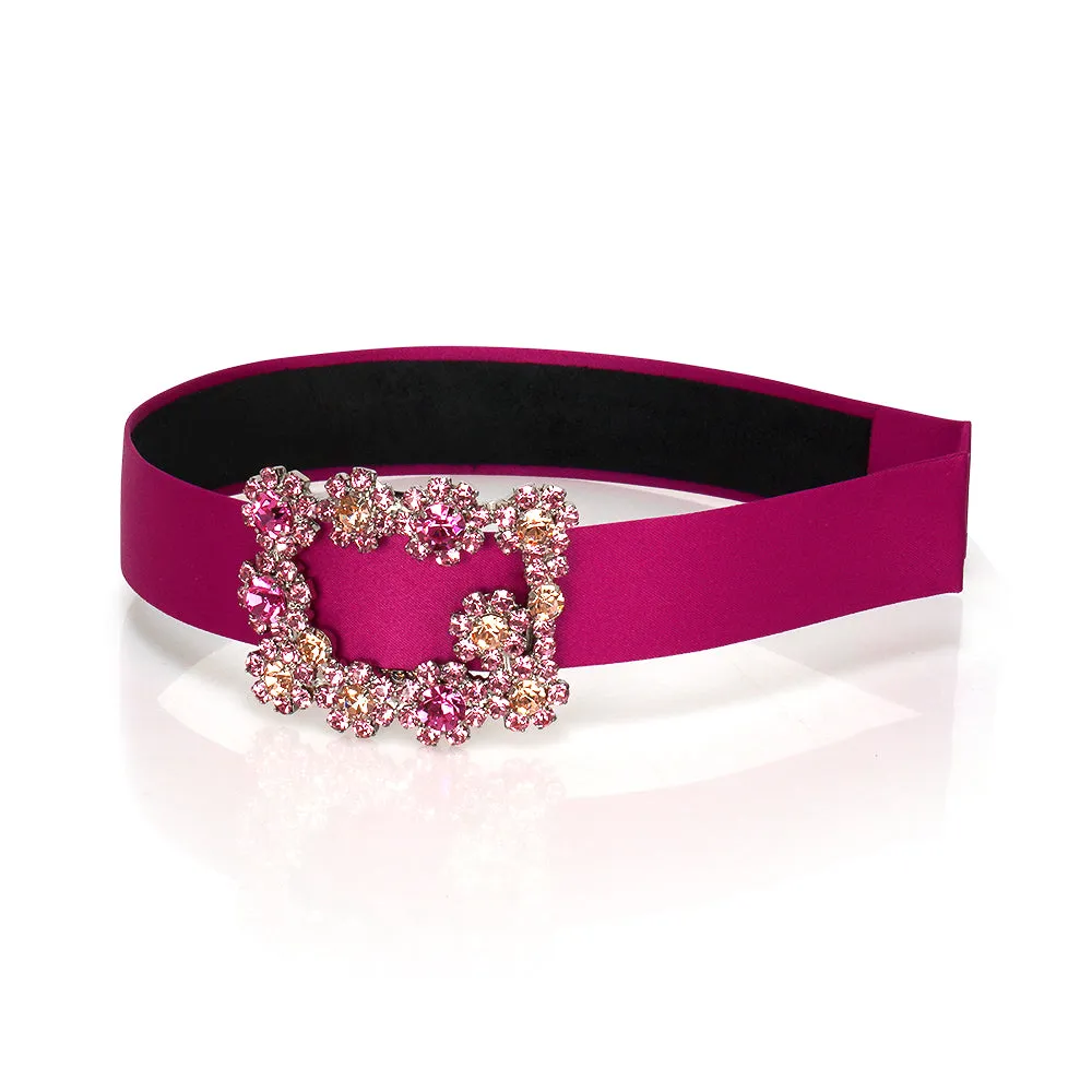 CRYSTAL FLOWER BUCKLE HAIRBAND