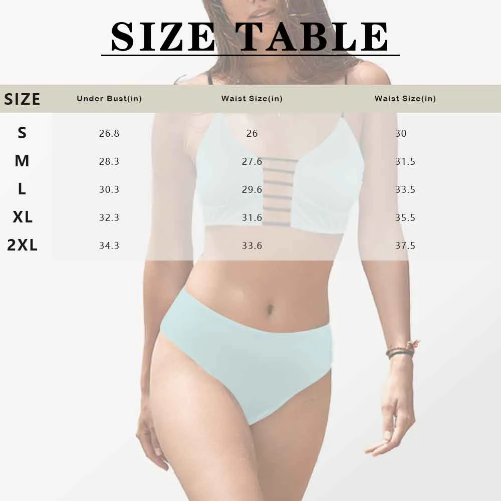 Custom Face White Flowers Cutout Bikini Set Personalized Low Waisted Bikini Swimsuit Beach Outfits