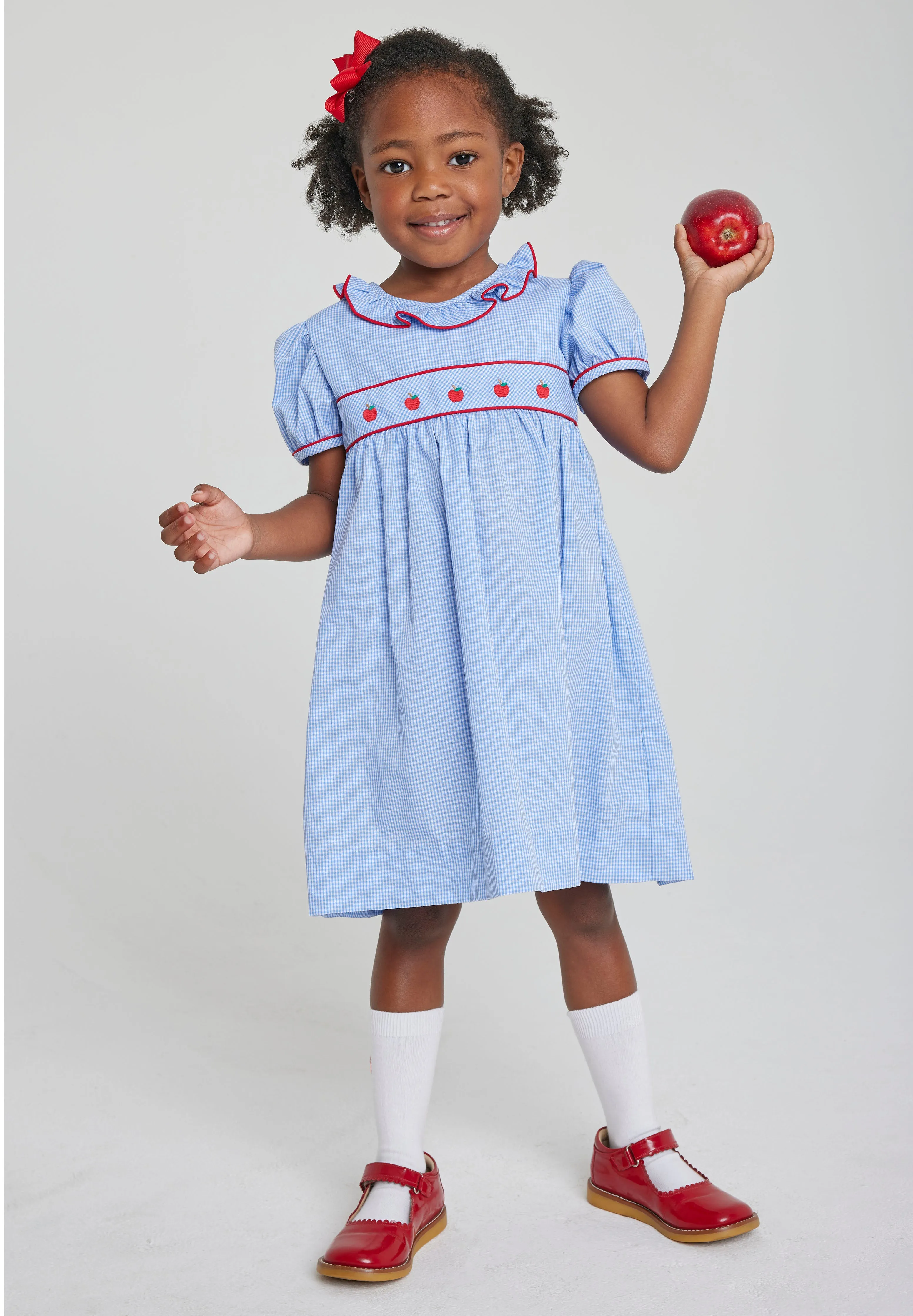 Embroidered Caroline Dress - Apples