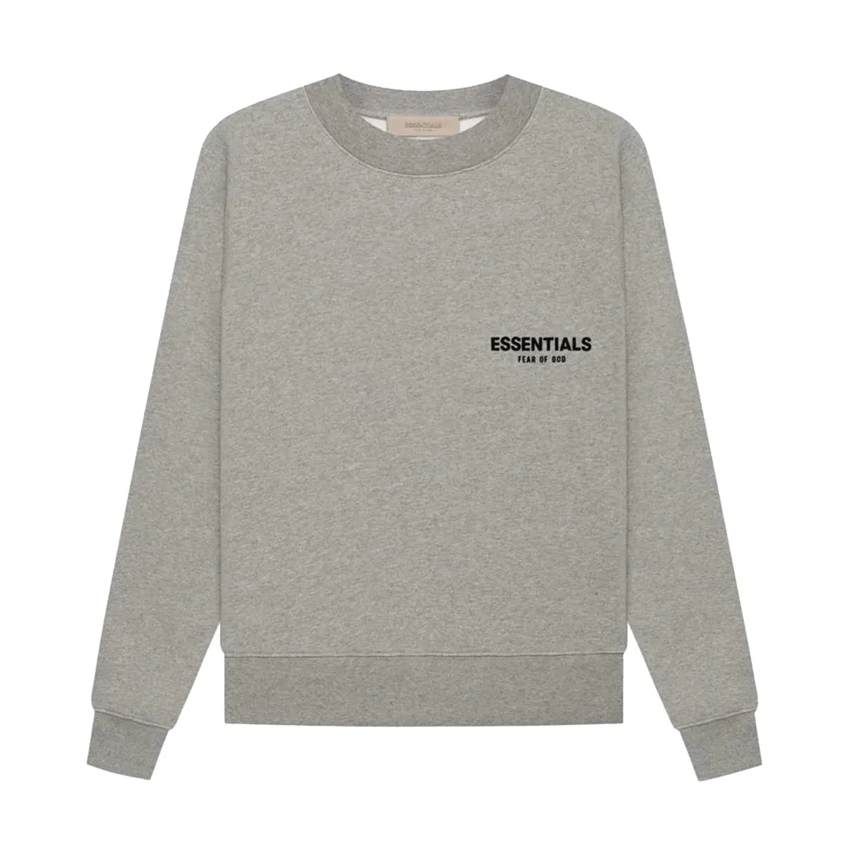 FEAR OF GOD Essentials Felt Logo Crewneck Sweatshirt Dark Oatmeal