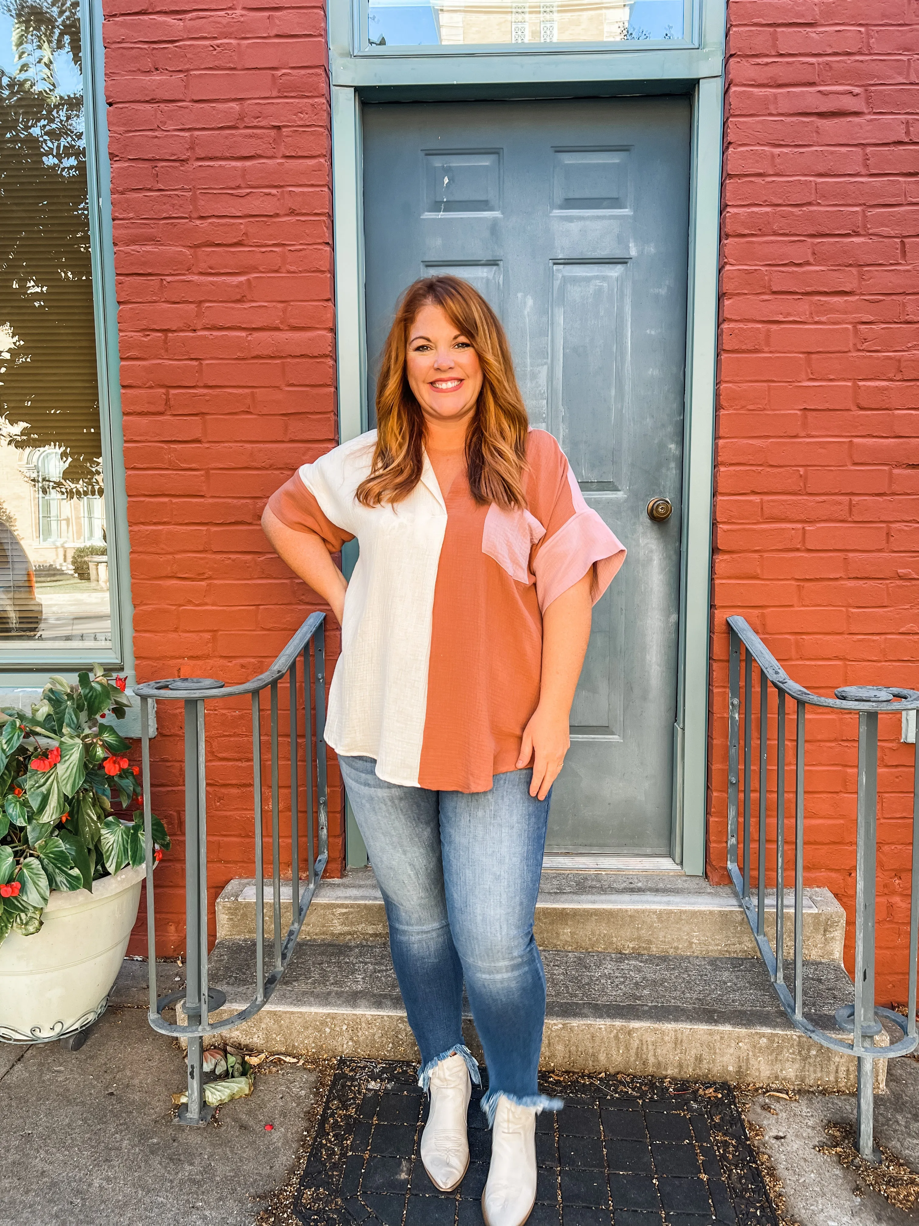 Festive Color Block Top PLUS