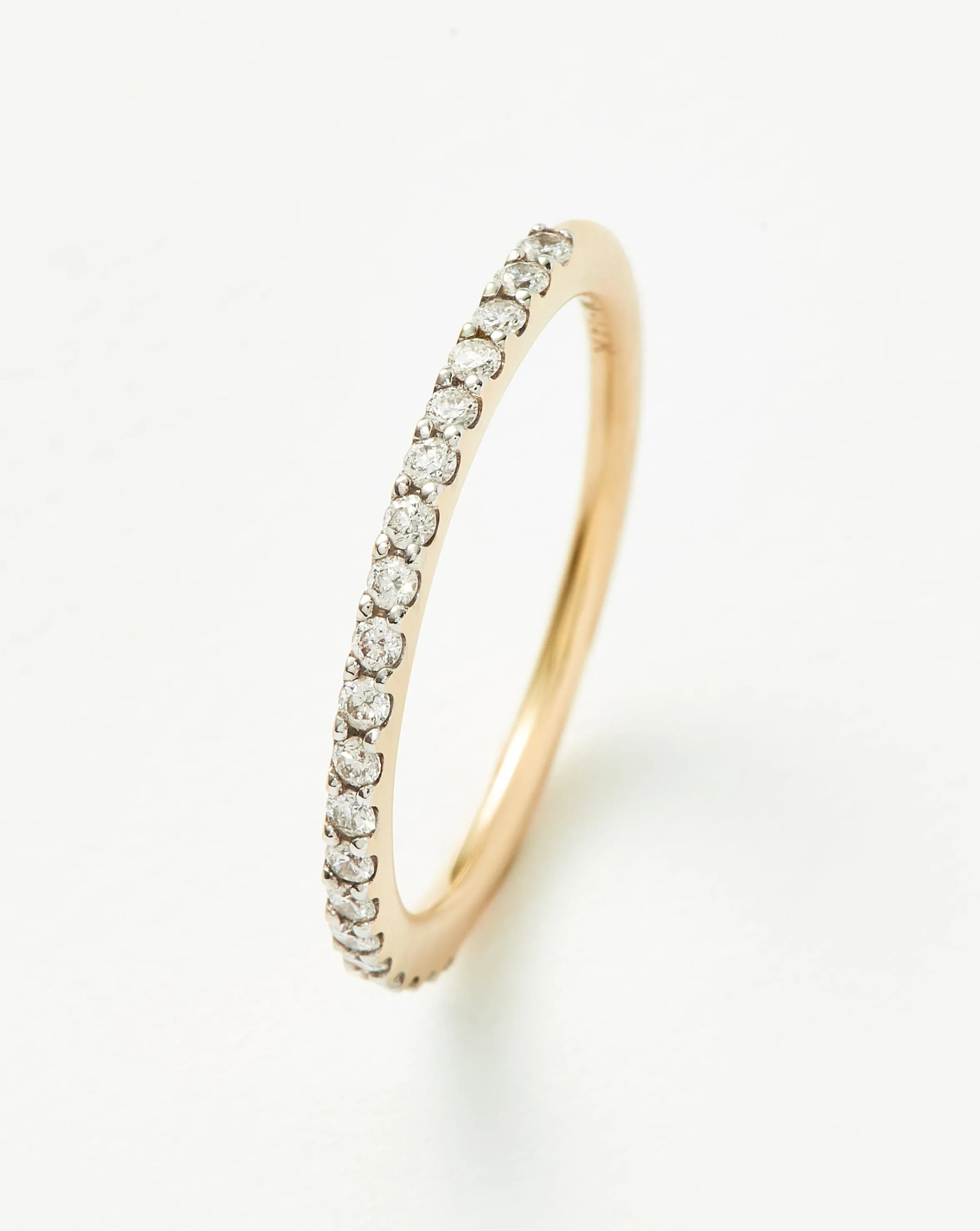 Fine Slim Half Eternity Ring | 14ct Solid Gold/Diamond