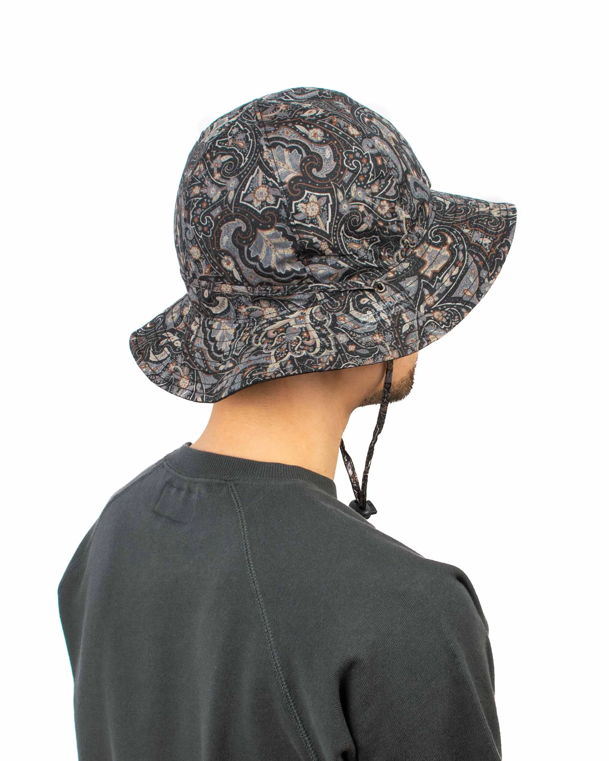 Found Feather Military Sun Hat (Reversible) Paisley   Yoryu Black