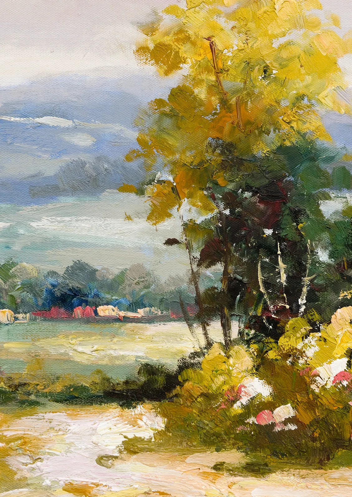 Framed Oil Landscape Painting, Vista IV