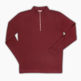 Gad knit half zip jumper in wool (burgundy)