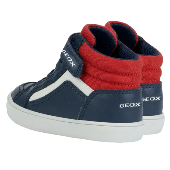 Geox children's high shoe with elastic lace and velcro Gisli B361ND 05410 C0735 blue-light blue