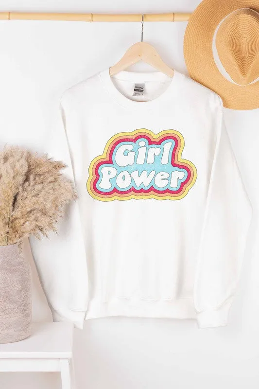 GIRL POWER GRAPHIC SWEATSHIRT PLUS SIZE