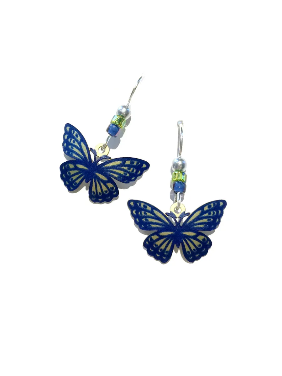 Green & Blue Butterfly Earrings by Sienna Sky