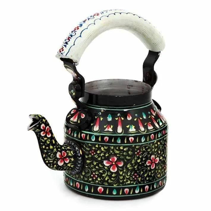 Hand-painted Kaushalam Teapot: Black Beauty