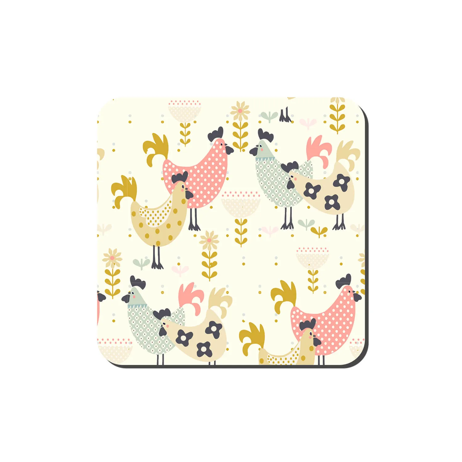 Hens 6-Piece Coaster Set