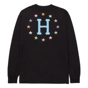 HUF PUFF GALAXIES L/S TEE-BLACK