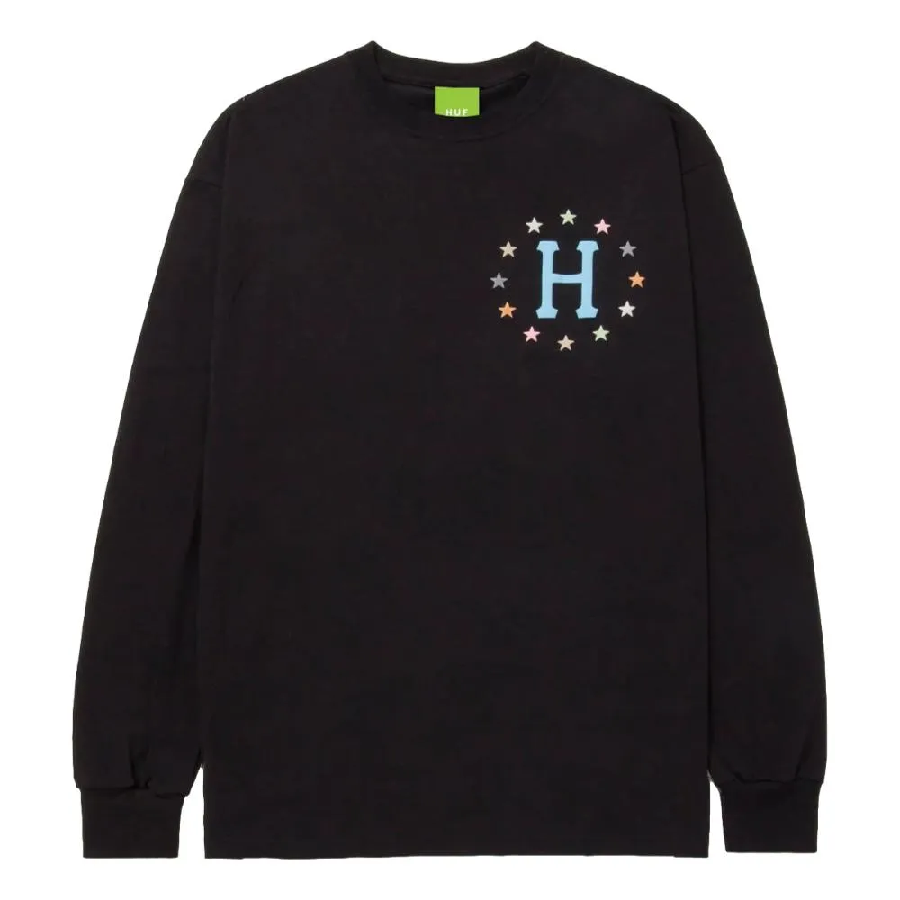 HUF PUFF GALAXIES L/S TEE-BLACK