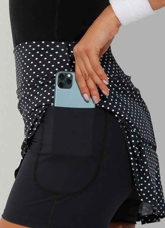 JoJo Skirt / Skort (Black Polka Dot) 14.5"