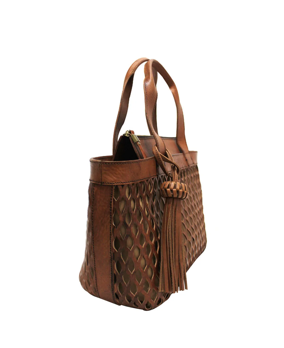 Large Tulum Tan Leather Handbag