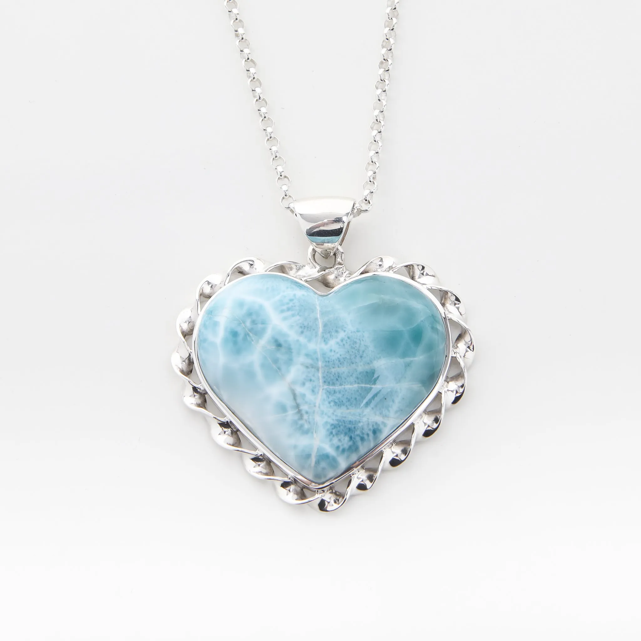 Larimar Heart Pendant Olivia