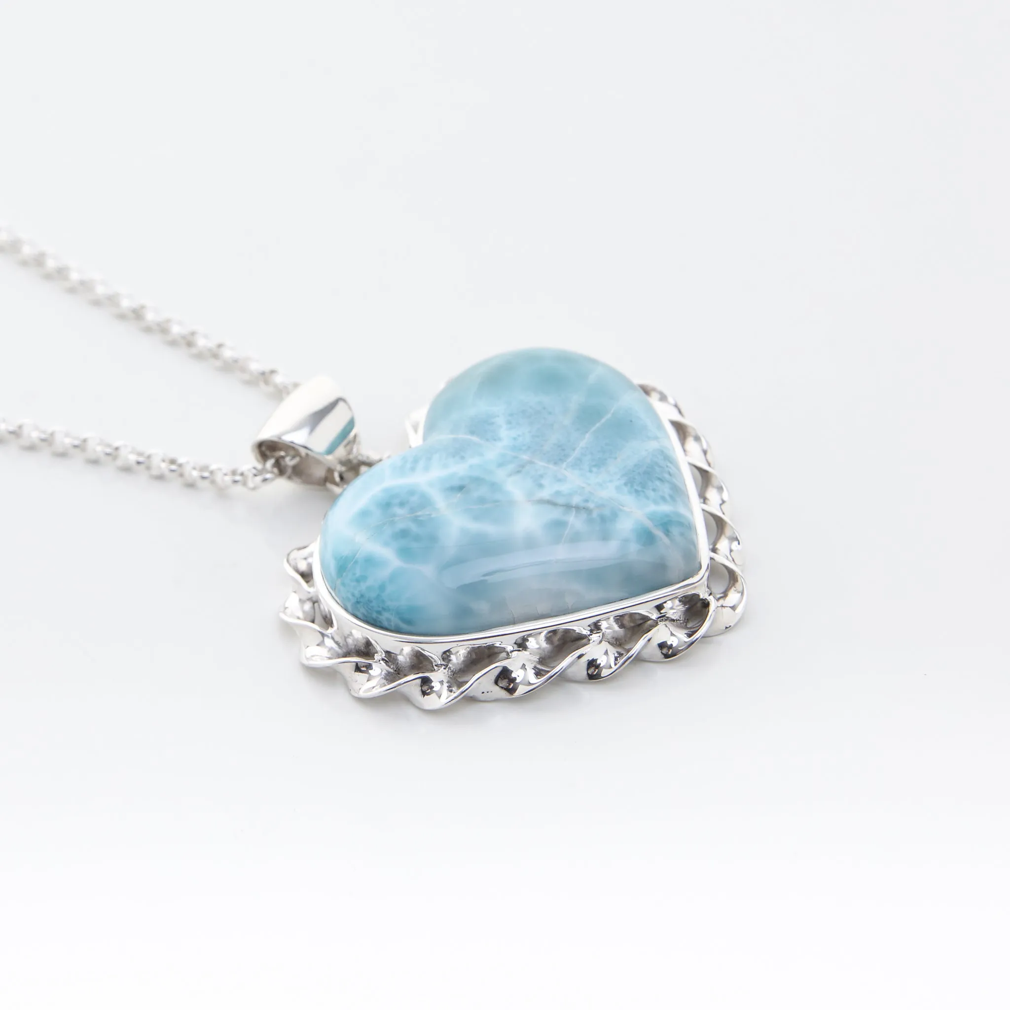 Larimar Heart Pendant Olivia