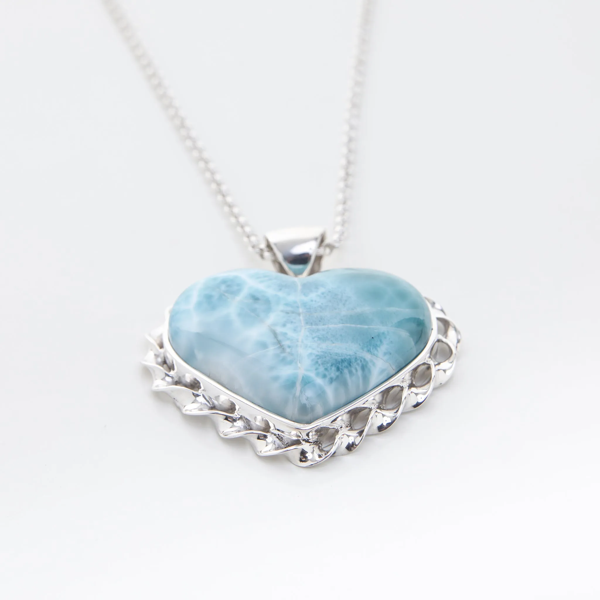 Larimar Heart Pendant Olivia