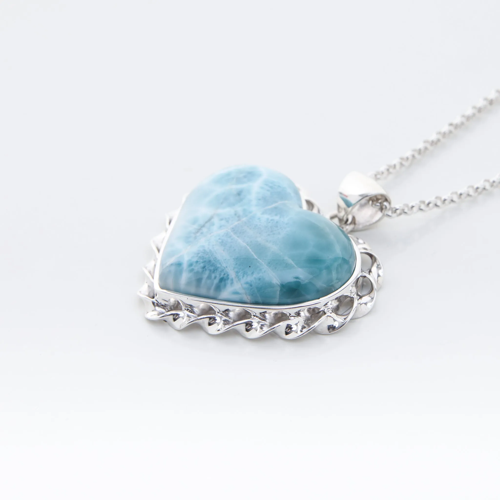 Larimar Heart Pendant Olivia