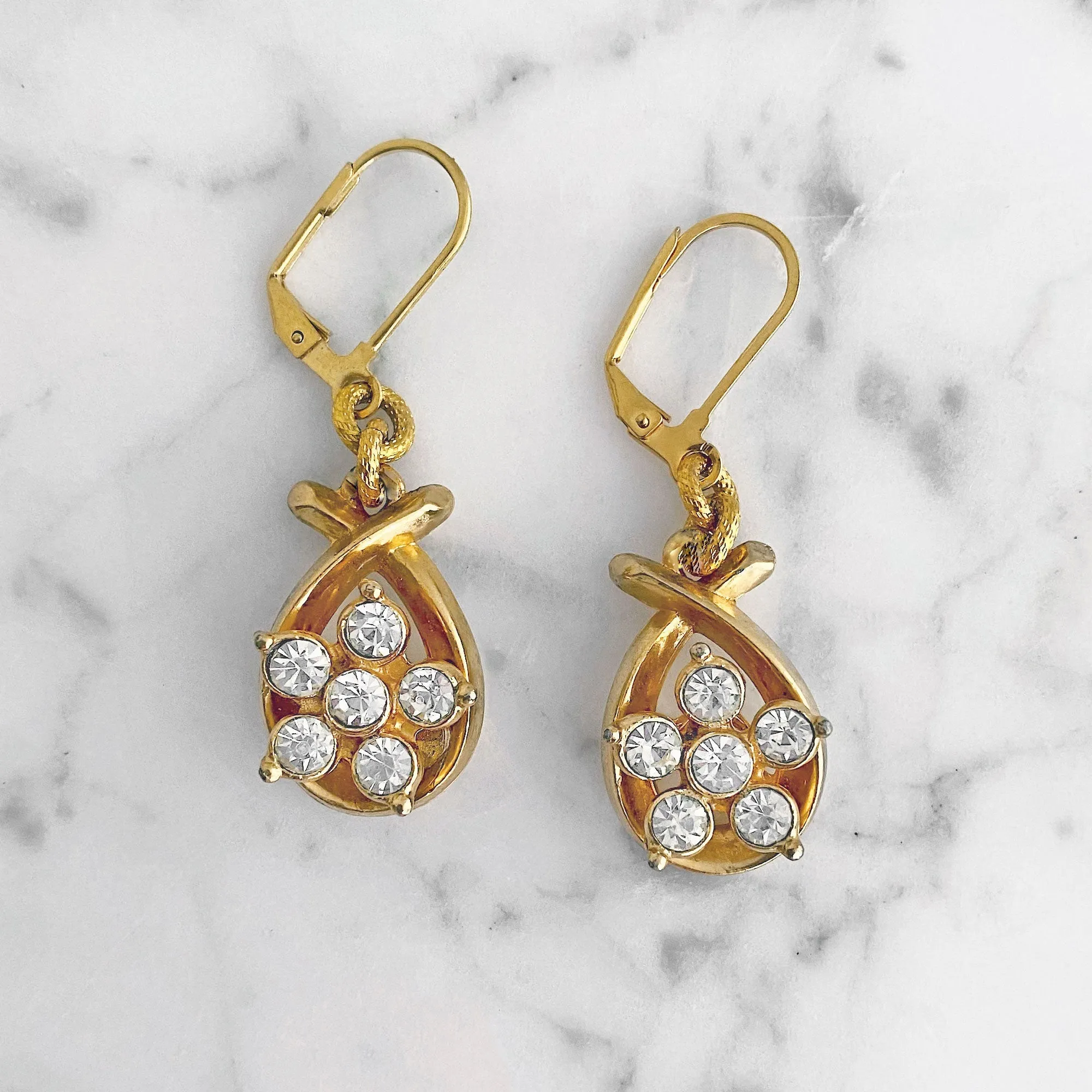 LIANNE vintage gold crystal earrings