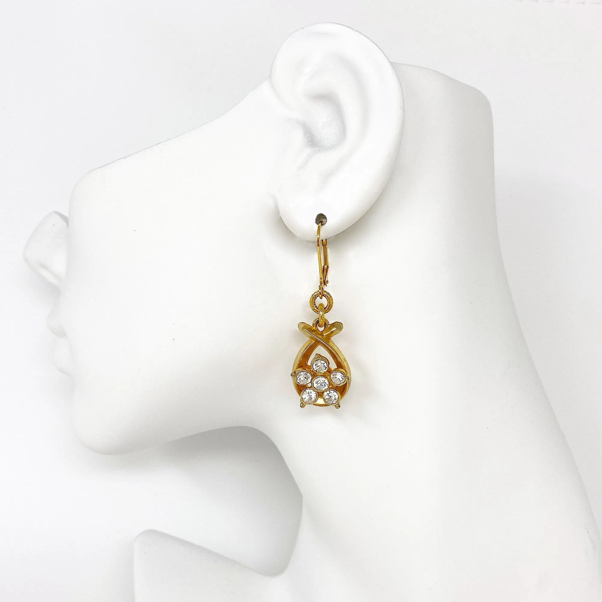 LIANNE vintage gold crystal earrings