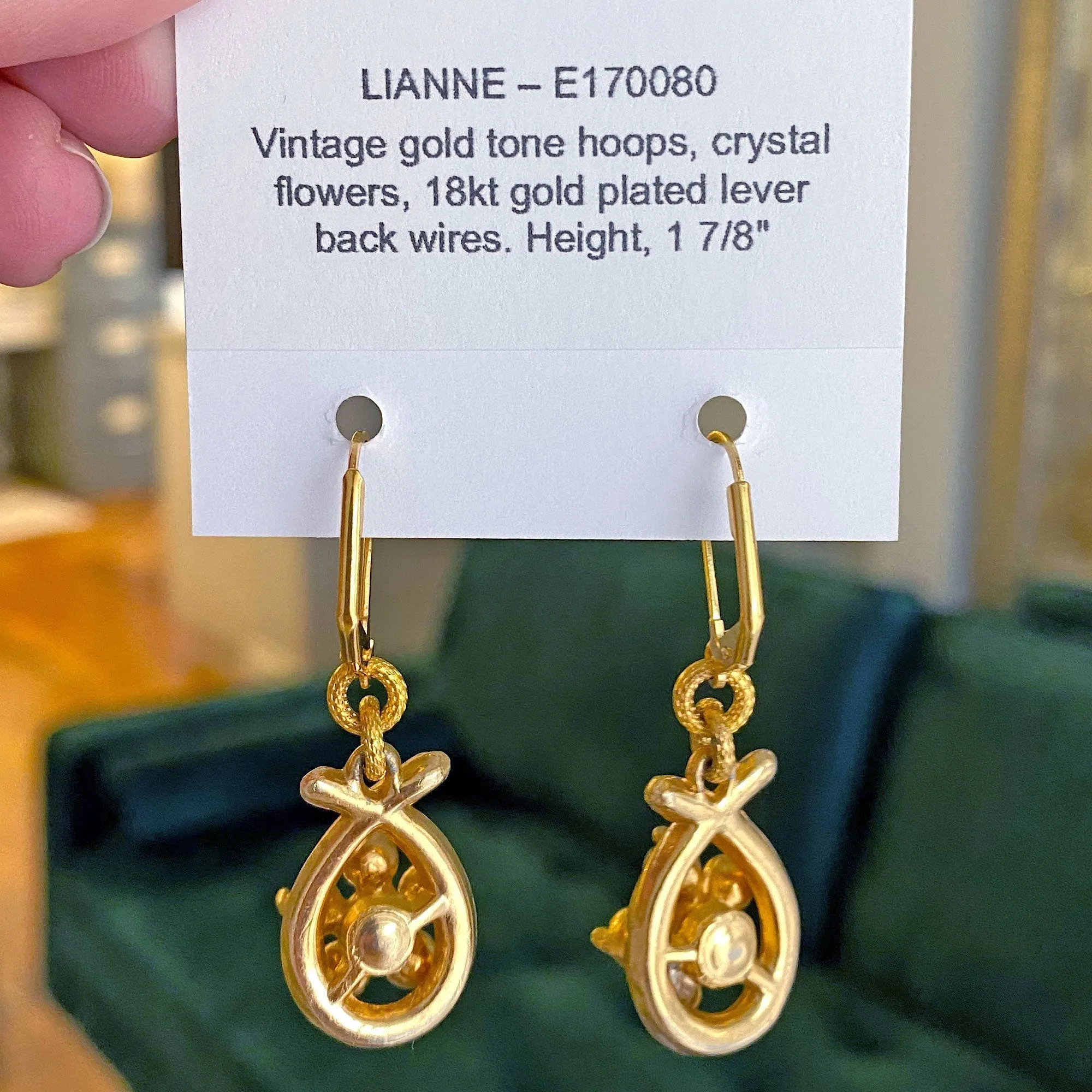 LIANNE vintage gold crystal earrings