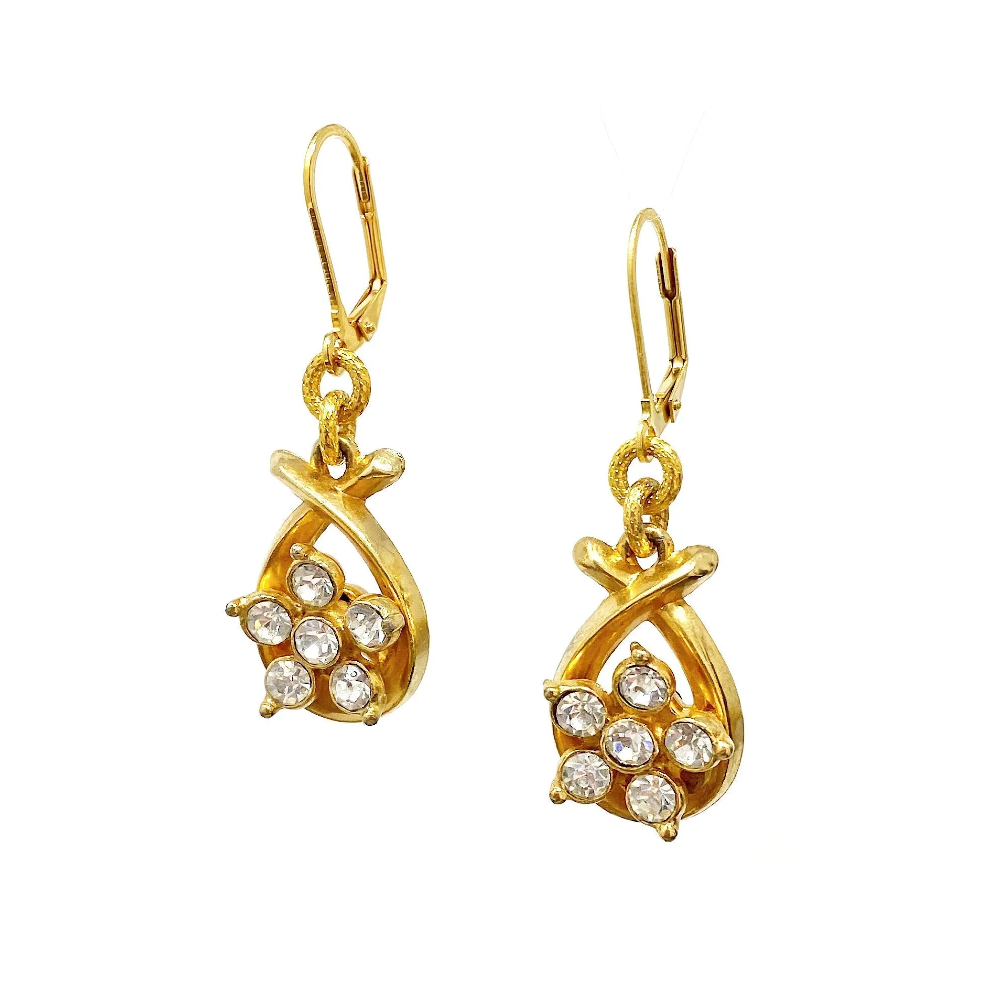 LIANNE vintage gold crystal earrings