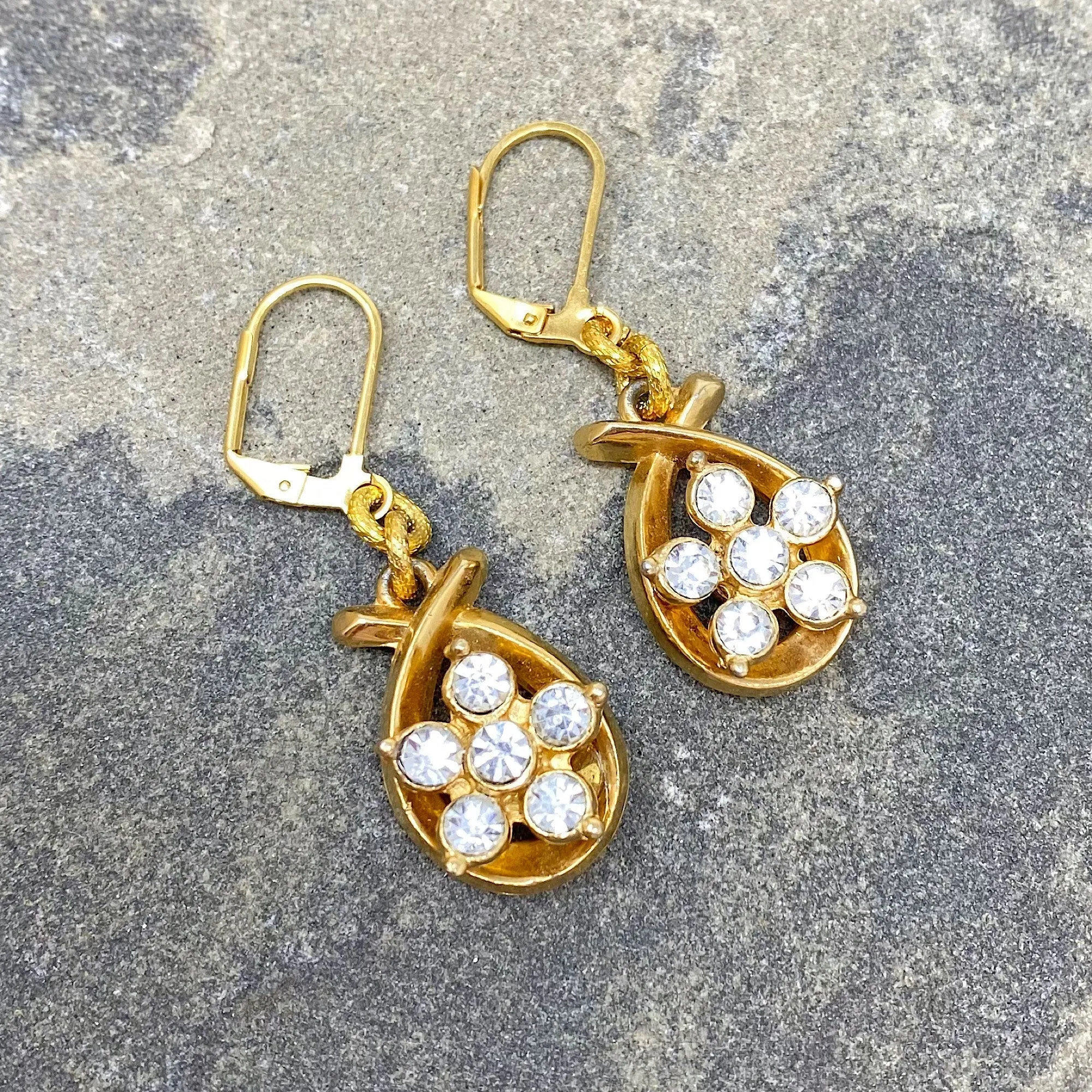 LIANNE vintage gold crystal earrings