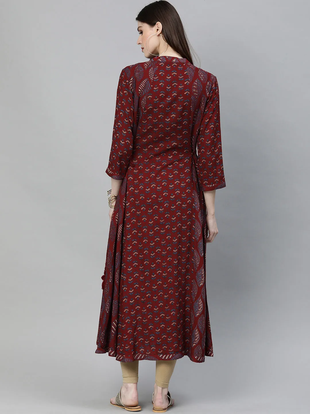 Maroon Rayon Kurta