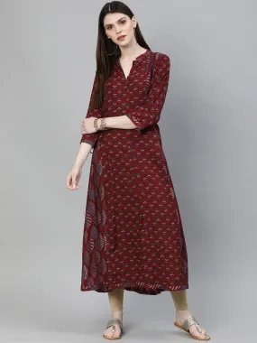 Maroon Rayon Kurta