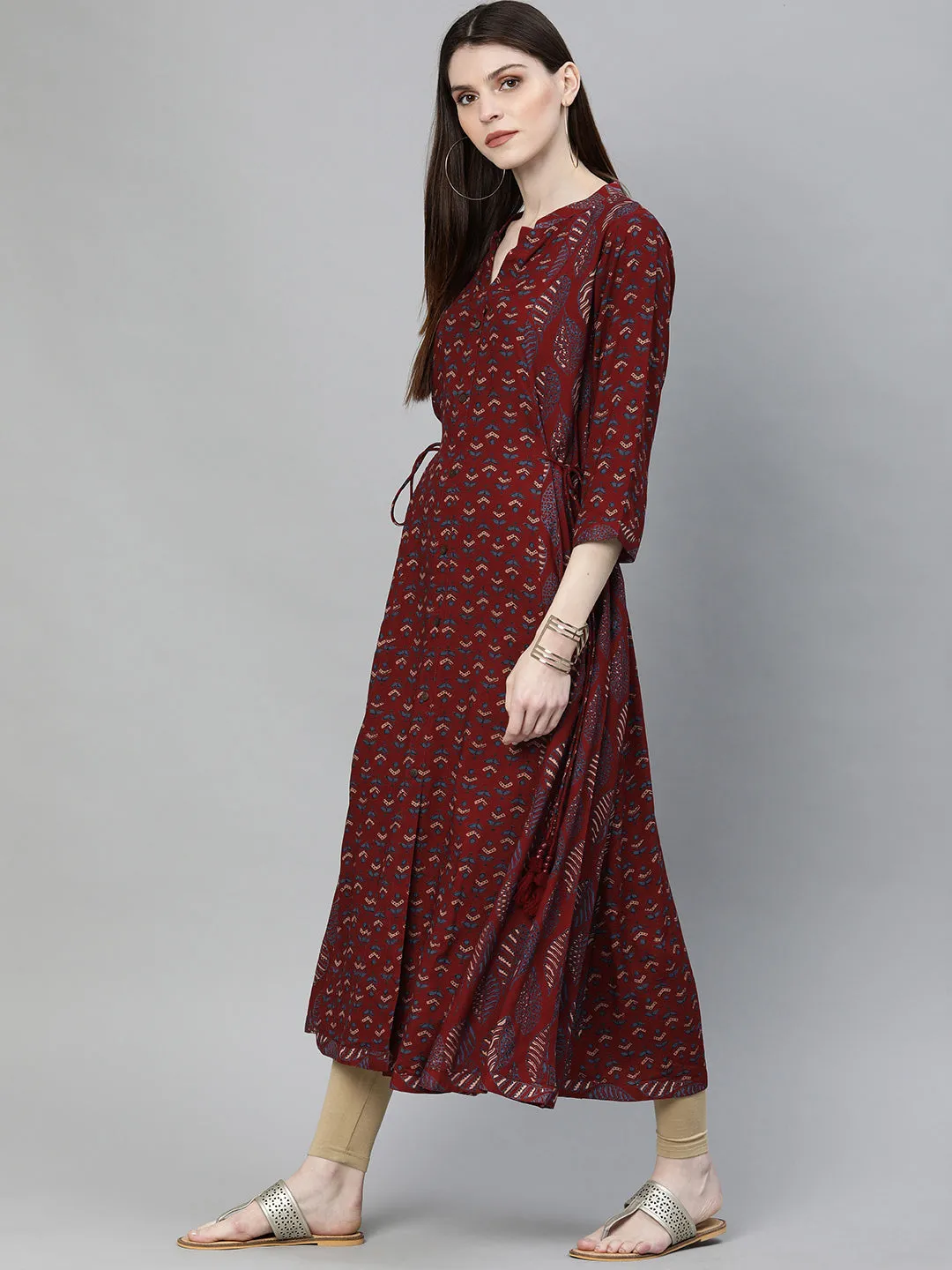 Maroon Rayon Kurta